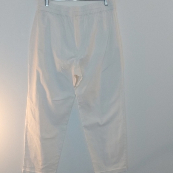 NWT J Crew Linen Blend Elastic/Drawstring Waist Pants Ivory Size 14 - Picture 3 of 7
